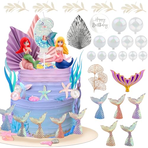 Meerjungfrau Tortendekoration, Ball meerjungfrau Cake Topper, Meerjungfrau unter dem Meer Tortenaufsatz, Torte Topper Geburtstag für Meerjungfrau (6) von EKKONG
