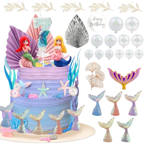 Meerjungfrau Tortendekoration, Ball meerjungfrau Cake Topper, Meerjungfrau unter dem Meer Tortenaufsatz, Torte Topper Geburtstag (7) von EKKONG