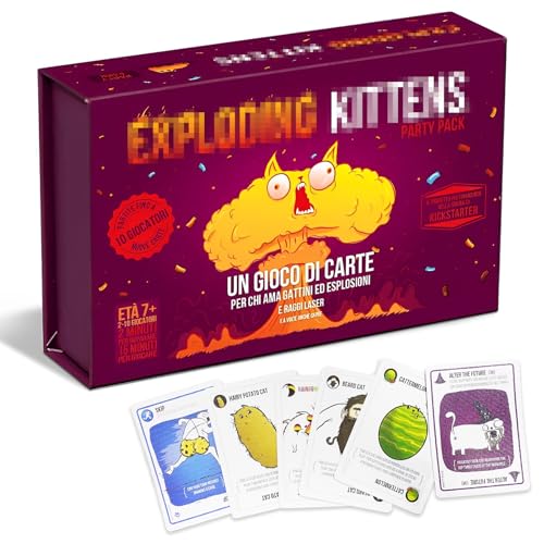 EKSED Ex-Ploding Ki-ttens Party Pack Kitte Lustiges Kartenspiel Familienspiele für 2-10 Spieler | Ab 7 Jahre | 15+ Minuten von EKSED