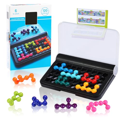 IQ Puzzlespiel,10 Farben IQ Puzzle mit 120 Arten von Herausforderungen,Smart Games Puzzle Game Gehirnakrobatik-Spiel IQ Geduldsspiel für Ab 6 Jahre Erwachsene und Kinder von EKSED