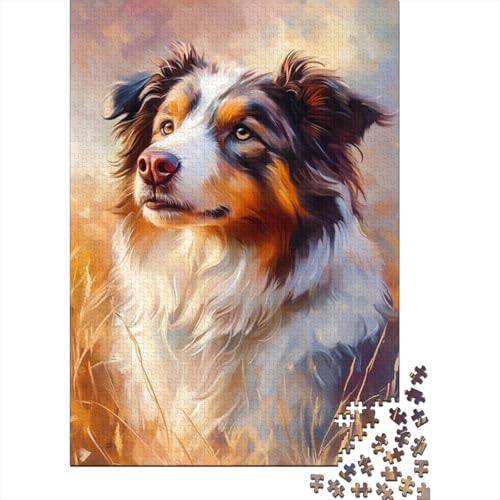 Australian Shepherd Puzzle 1000-teilige Schwer Puzzle Spielzeug Pädagogisches Spiel Impossible Herausforderungsspielzeug Für Erwachsene Und Kinder Ab 12 Jahren 1000pcs (75x50cm) von EKZLQJWPN
