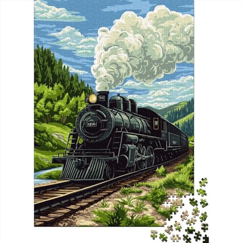 Dampflokomotive Puzzle 1000 Teile Schwer Puzzle Spielzeug Pädagogisches Spiel Impossible Herausforderungsspielzeug Für Erwachsene Kinder 1000pcs (75x50cm) von EKZLQJWPN