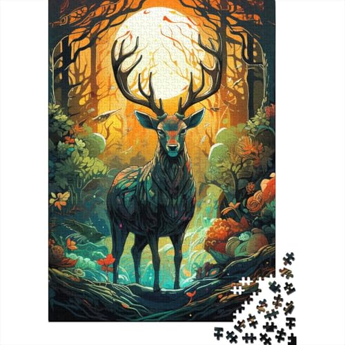 Elch Puzzle 1000-teilige Schwer Puzzle Spielzeug Pädagogisches Spiel Impossible Herausforderungsspielzeug Für Erwachsene Und Kinder Ab 12 Jahren 1000pcs (75x50cm) von EKZLQJWPN