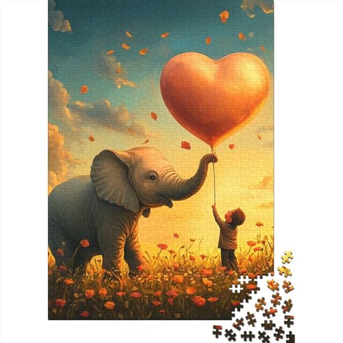 Elephant Puzzle 1000 Teile Schwer Puzzle Spielzeug Pädagogisches Spiel Impossible Herausforderungsspielzeug Für Erwachsene Kinder 1000pcs (75x50cm) von EKZLQJWPN