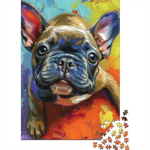 French BullHund Puzzle 1000-teilige Schwer Puzzle Spielzeug Pädagogisches Spiel Impossible Herausforderungsspielzeug Für Erwachsene Und Kinder Ab 14 Jahren 1000pcs (75x50cm) von EKZLQJWPN