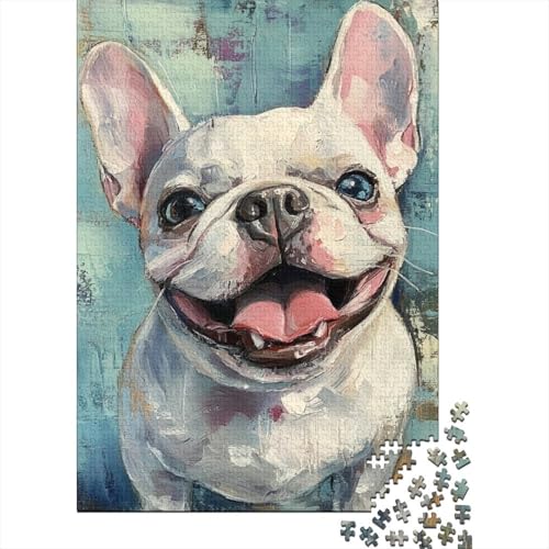 French BullHund Puzzles 1000 Teile Schwer Puzzle Spielzeug Lernspiel Impossible Herausforderungsspielzeug Für Erwachsene Und Kinder Ab 12 Jahren 1000pcs (75x50cm) von EKZLQJWPN