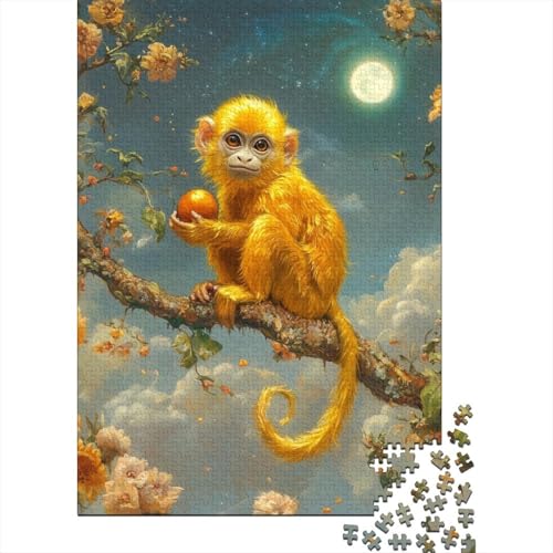 Golden AFFE Puzzles 1000 Teile Schwer Puzzle Spielzeug Pädagogisches Spiel Impossible Herausforderungsspielzeug Für Erwachsene Und Kinder Ab 12 Jahren 1000pcs (75x50cm) von EKZLQJWPN