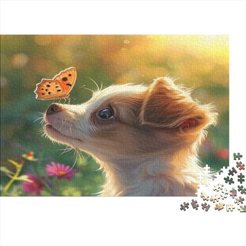 Hübscher Hund 1000 Stück Puzzles Für Erwachsene Teenager Stress Abbauen Familien-Puzzlespiel 1000-teiliges Puzzle Kinder Lernspiel Spielzeug Geschenk Puzzel 1000pcs (75x50cm) von EKZLQJWPN