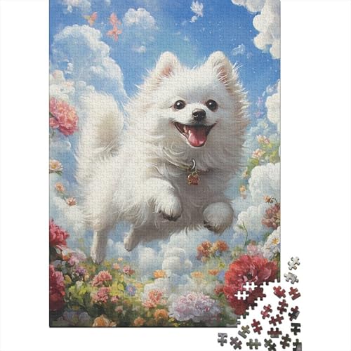 Japanese Spitz Puzzles 1000 Teile Schwer Puzzle Spielzeug Pädagogisches Spiel Impossible Herausforderung Spielzeug Für Erwachsene Und Kinder Ab 14 Jahren 1000pcs (75x50cm) von EKZLQJWPN