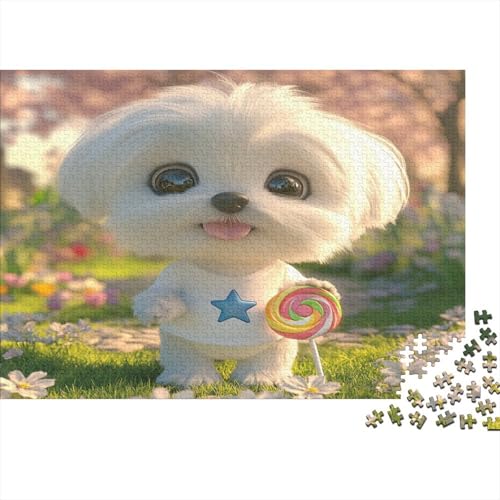 Maltesisch 1000 Stück Puzzles Für Erwachsene Teenager Stress Abbauen Familien-Puzzlespiel Mit Poster in 1000-teiliges Puzzle Kinder Lernspiel Spielzeug Geschenk Puzzel 1000pcs (75x50cm) von EKZLQJWPN