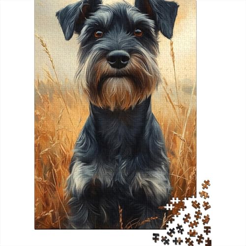 Schnauzer Puzzle 1000 Teile Schwer Puzzle Spielzeug Pädagogisches Spiel Impossible Herausforderung Spielzeug Für Erwachsene Und Kinder in Bewährter 1000pcs (75x50cm) von EKZLQJWPN