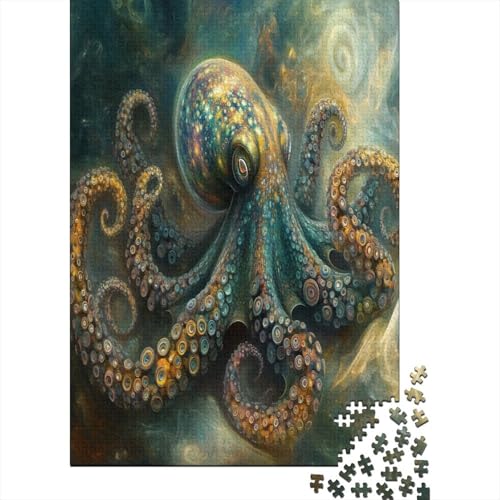 Tintenfisch Puzzle 1000-teilige Schwer Puzzle Spielzeug Lernspiel Impossible Herausforderung Spielzeug Für Erwachsene Und Kinder Ab 12 Jahren 1000pcs (75x50cm) von EKZLQJWPN