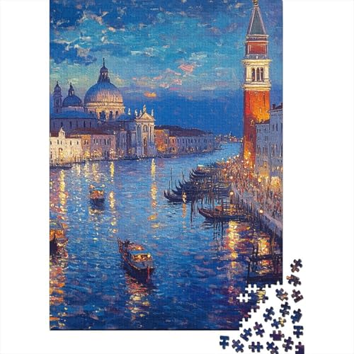 Venedig Wasserstadt Puzzle 1000-teilige Schwer Puzzle Spielzeug Lernspiel Impossible Herausforderung Spielzeug Für Erwachsene Und Kinder in Bewährter 1000pcs (75x50cm) von EKZLQJWPN