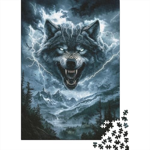 Wolf Puzzles 1000 Teile Schwer Puzzle Spielzeug Lernspiel Impossible Herausforderungsspielzeug Für Erwachsene Kinder 1000pcs (75x50cm) von EKZLQJWPN