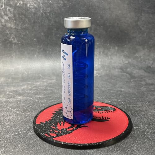 DNA-Phiole von Jurassic – Darstellung einer braunen Dinosaurier-DNA, Verwendung für Fan Art, Cosplay, Kollektion, Maße: 85 mm x 25 mm (Triceratops – Typ C) von ELACE