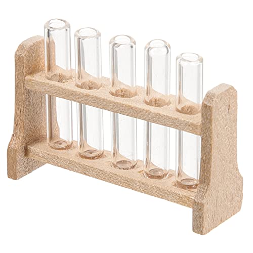 ELAYARD 1 Set Mini Puppenhausmodell Miniatur Reagenzglas Reagenzglas Mini Puppenhaus Röhrchen Mini Reagenzglasmodell Mini Reagenzgläser Mit Gestell Dekorative Reagenzglasvase von ELAYARD