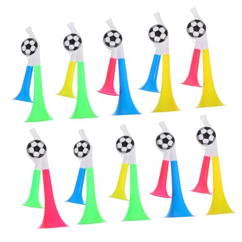 ELAYARD 10 Stück Teiliges Lautes Doppelrohr Fußball Stadionhorn für Fans Manuelle Druckluftpumpe für Sportveranstaltungen Konzerte Festivals und Partys Farblich und Stilistisch Zufällig von ELAYARD