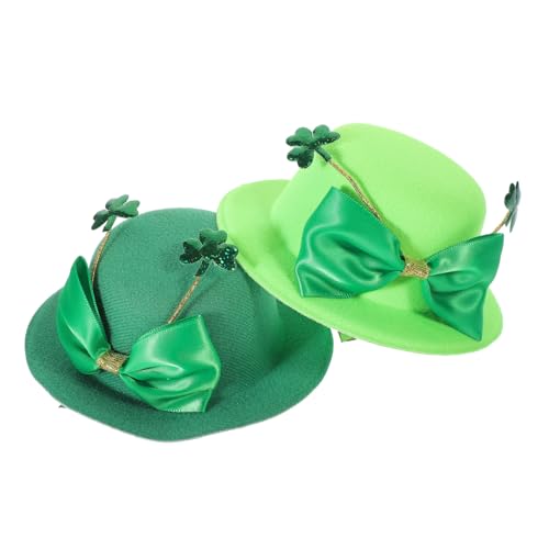 ELAYARD 2 Stück St Patrick's Day Haarspangen Mini Kleeblatt Hüte Haarclip Leichter Langlebiger Leprechaun Hut Haarschmuck für Kostüm Party Festliche Anlässe von ELAYARD
