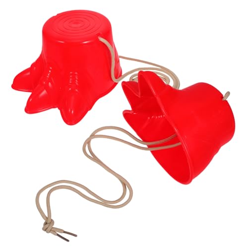 ELAYARD 2 Stück Stelzenschuhe aus Kunststoff Rotes Teiliges Outdoor Sportspielzeug für Gleichgewichtstraining Balancestelzen für Kindergarten und Aktives im Freien von ELAYARD