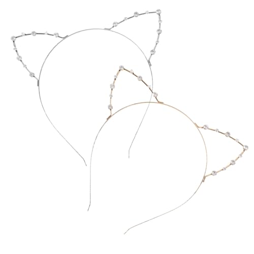 ELAYARD 2 Stück Strassbesetztes Katzenohren Haarreif Modischer Leichter Haarschmuck für Mädchen Komfortabel Funkelndes Design für Party Hochzeit und Alltag Eleganter Katzenkostüm Zubehör von ELAYARD