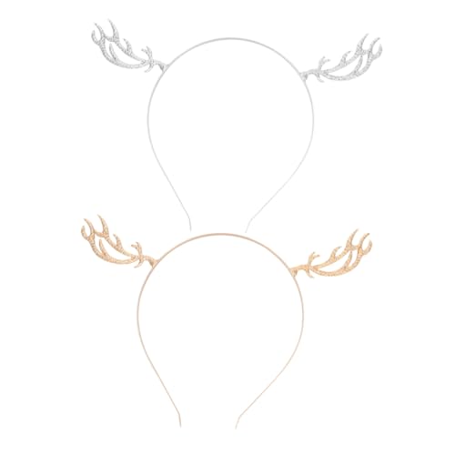 ELAYARD 2 Stück Teiliges Weihnachts Geweih Haarreif aus Metalllegierung Festliches Rentiergeweih Stirnband für Erwachsene und Weihnachtlicher Haarschmuck für Party und Kostüm von ELAYARD