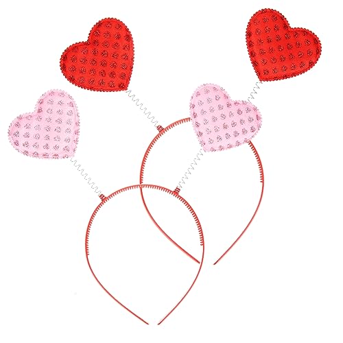 ELAYARD 2 Stück Valentinstag Haarreif Rotes Cupid Herz Stirnband Leichtes Haarschmuck Für Damen Party Foto Requisiten Festliche Accessoires von ELAYARD