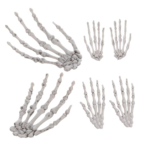 ELAYARD 3 Paare Halloween Skelett Hand Ornament Langlebig Deko Grusel Requisite für Spukhaus Bar Party Dekoration Horror Atmosphäre von ELAYARD