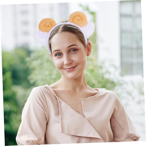 ELAYARD 3 STÜCKE Plüsch Schafhörner Stirnband Komfortabel Langlebig Weich Tierohren Haarreif Für Cosplay Weihnachten Party Kostüm Zubehör von ELAYARD