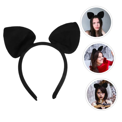 ELAYARD 3 Stück Damen Haarreifen mit Fledermausohren aus Weichem Stoff Verstellbare Tierohren Stirnbänder für Halloween Karneval Cosplay und Kostümpartys Schwarzes Accessoire für von ELAYARD