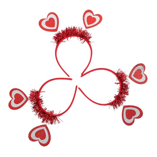 ELAYARD 3 Stück Herzförmige Haargummis für Valentinstag Kopfschmuck Festival Haarband für Hochzeiten und Partys Leicht und Bequem mit Charmantem ELAYARD 3 Stück Herzförmige Haargummis für Valentinstag Kopfschmuck Festival Haarband für Hochzeiten und Partys Leicht und Bequem mit Charmantem von ELAYARD