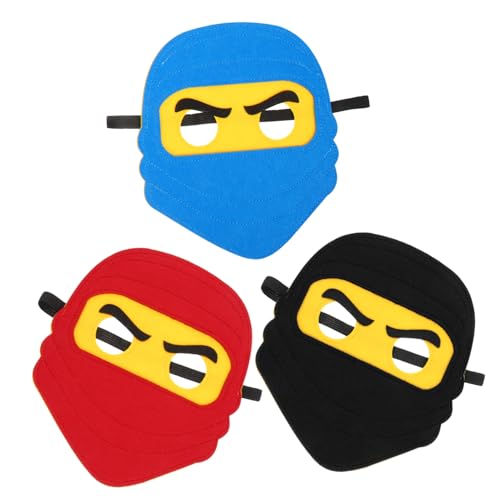 ELAYARD 3 Stück Ninja Cosplay Masken Teiliges aus Weichem Filz mit Elastischem Band Leichte Atmungsaktive und Faschingsmasken in Rot Blau Schwarz für Kinderpartys und Verkleidungen ELAYARD 3 Stück Ninja Cosplay Masken Teiliges aus Weichem Filz mit Elastischem Band Leichte Atmungsaktive und Faschingsmasken in Rot Blau Schwarz für Kinderpartys und Verkleidungen von ELAYARD