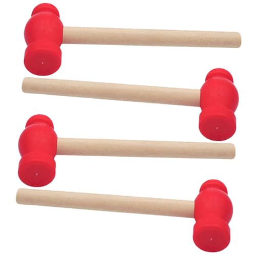 ELAYARD 4 Stück Teiliges Holz hämmer Ergonomisch Geformt Sicheres Hämmern Spielerisches Lernspielzeug für Jungen und Mädchen für Geburtstags von ELAYARD