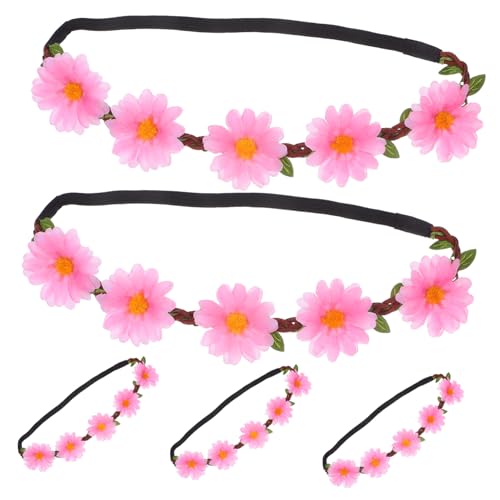 ELAYARD 5 Stück Hawaii Sonnenblumen Haarband Boho Blumenkranz Haaraccessoires für Strandparty Festival Tropisches Partyzubehör von ELAYARD