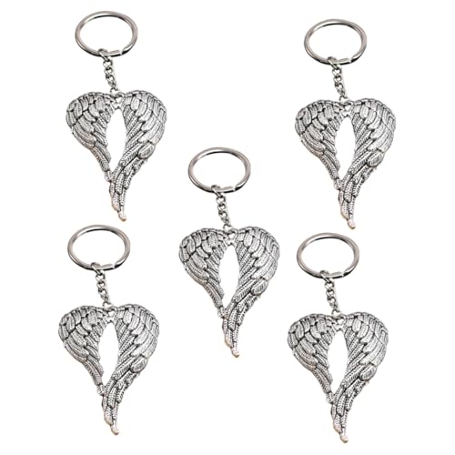 ELAYARD 5 Stück Teiliges Set Schutzengel Schlüsselanhänger aus Robustem Material Dekorative Taschenanhänger mit Engelsflügel design Vielseitig als Hochzeitsdeko Geschenkidee für von ELAYARD