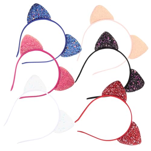 ELAYARD 6 Stck Teiliges Pailletten katzenohren stirnband Leichte Komfortable Haarreifen in Candy farben Rot Orange Dunkel Blau Watermelon Süßer Haarschmuck für Mädchen für Party Cosplay ELAYARD 6 Stck Teiliges Pailletten katzenohren stirnband Leichte Komfortable Haarreifen in Candy farben Rot Orange Dunkel Blau Watermelon Süßer Haarschmuck für Mädchen für Party Cosplay von ELAYARD