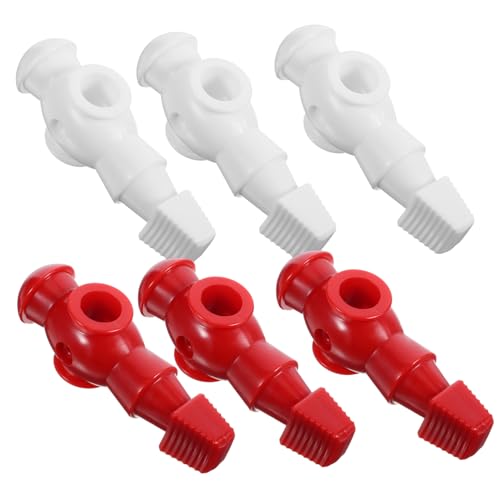 ELAYARD 6 Stück Teiliges Foosball Ersatzspieler aus Resin Robuste Tischfußball Figuren Kompatibel mit Standard Tischkicker Rot weiß Leicht zu Erkennen als Ersatz für Fußballspiel Zubehör von ELAYARD