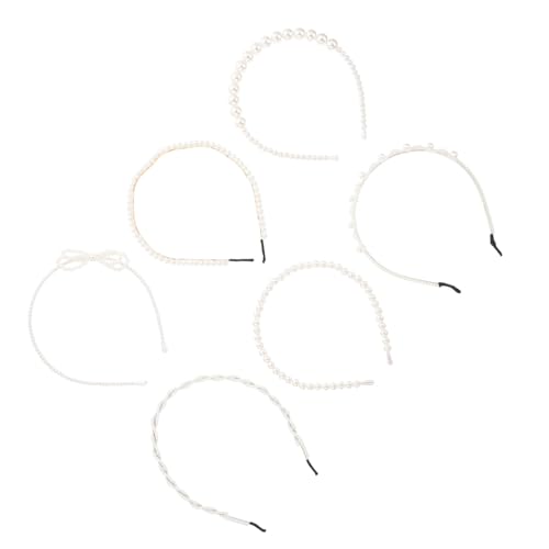 ELAYARD 6 Stück Teiliges Perlen Damen Stilvolle Perlenstirnbänder Haarschmuck Komfortabel Modisch Für Party Alltag Braut Frisuren von ELAYARD