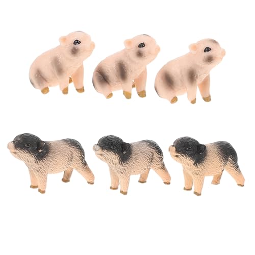 ELAYARD 6 Stück Teiliges Realistische Schweinefiguren aus Kindersicherem Material Detailgetreue Miniatur Schwein Skulpturen für Bauernhof Deko Lernspielzeug und DIY Bastelprojekte von ELAYARD