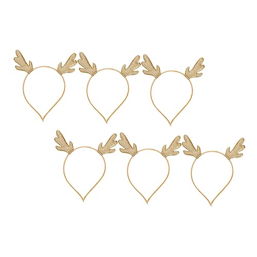 ELAYARD 6 Stück Teiliges Weihnachts Geweih Haarreif Festlicher Kopfschmuck für Damen Mädchen und Haustiere für Weihnachtsfeiern Winterpartys und Festliche Kostüme von ELAYARD