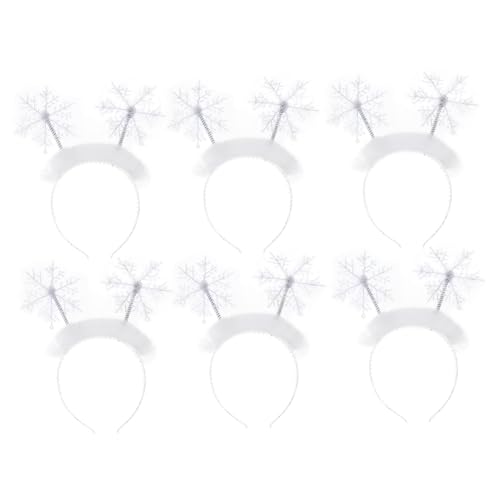 ELAYARD 6 Stück Teiliges Weihnachts Haarreifen Schneeflocken aus Weißem Material Festlicher Haarschmuck für Winterpartys Weihnachten Karneval und Familienfeiern Auffälliges Accessoire für ELAYARD 6 Stück Teiliges Weihnachts Haarreifen Schneeflocken aus Weißem Material Festlicher Haarschmuck für Winterpartys Weihnachten Karneval und Familienfeiern Auffälliges Accessoire für von ELAYARD