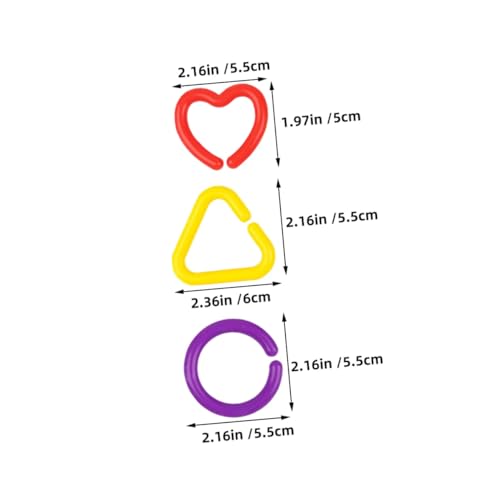 ELAYARD 70 Stück Teiliges Bunte Geometrische Kettenringe Motorische und Sensorisches Lernen Multifunktionale Beißringe und Kinderwagen zubehör für Jungen und Mädchen von ELAYARD