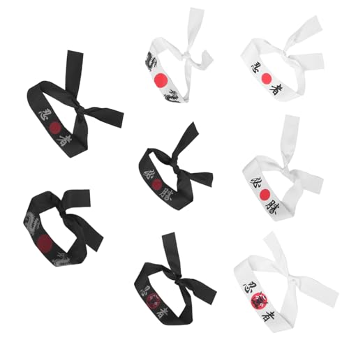 ELAYARD 8 Stück Karate Koch Stirnband Dekor Küchen Stirnband Ninja Stirnbänder Karate Party Geschenke Japanische Haar Accessoires Bulk Ninja Kostüm von ELAYARD