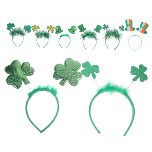 ELAYARD 8 Stück Teiliges St Patrick Kleeblatt Stirnband aus Kunststoff und Vielseitiges Irisches Party Haaraccessoire Bequem und Langlebig für Festliche Verkleidungen von ELAYARD
