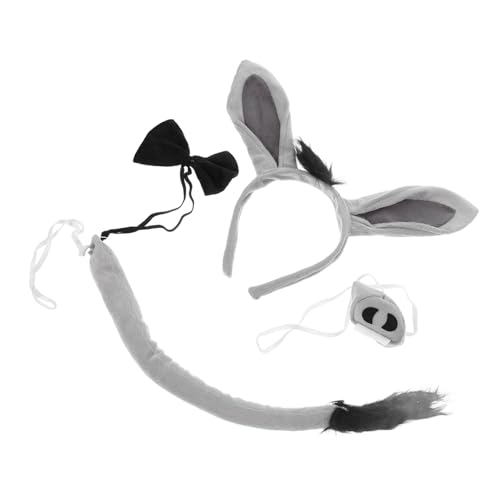 ELAYARD Donkey Cosplay Leichtes Esel Kostüm Haarreif mit und Fliege Halloween Karneval Tierkostüm Zubehör für Mädchen Festliche Verkleidung von ELAYARD