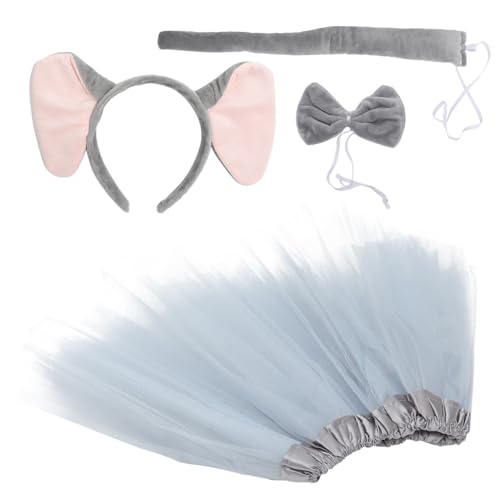 ELAYARD Elefantenohren Kostüm mit Ohr Stirnband Fliege und Tüllrock Weiches Baumwollmaterial Verstellbar und Rutschfest Geeignet für Erwachsene für Halloween Karneval und Tierkostümpartys ELAYARD Elefantenohren Kostüm mit Ohr Stirnband Fliege und Tüllrock Weiches Baumwollmaterial Verstellbar und Rutschfest Geeignet für Erwachsene für Halloween Karneval und Tierkostümpartys von ELAYARD
