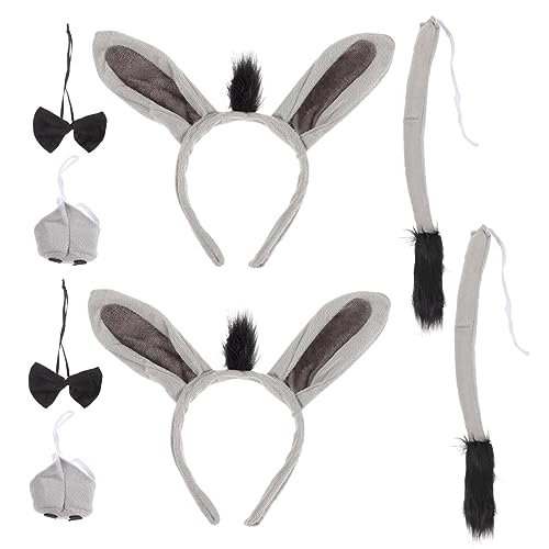 ELAYARD Eselkostüm 2 Stück mit Stirnband Nase und Fliege für Erwachsene Hautfreundliches Material für Kostümparty und Halloween ELAYARD Eselkostüm 2 Stück mit Stirnband Nase und Fliege für Erwachsene Hautfreundliches Material für Kostümparty und Halloween von ELAYARD
