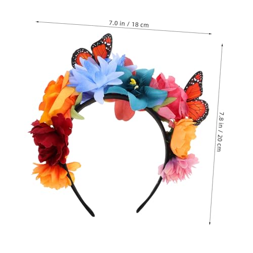 ELAYARD Floral Schmetterling Haarreif Damen Charmanter Kopfschmuck für Karneval Faschingskostüm Party Festlicher Blumen Stirnband für Prom Themenfeier und Fotoshootings von ELAYARD