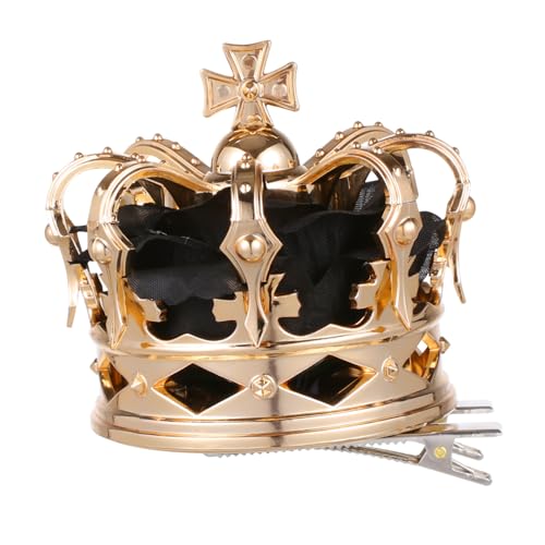 ELAYARD Goldene Krone Haarklammer Königliches Diadem Haarschmuck für Damen Eleganter Party Accessoire für Halloween Cosplay und Festliche Anlässe ELAYARD Goldene Krone Haarklammer Königliches Diadem Haarschmuck für Damen Eleganter Party Accessoire für Halloween Cosplay und Festliche Anlässe von ELAYARD