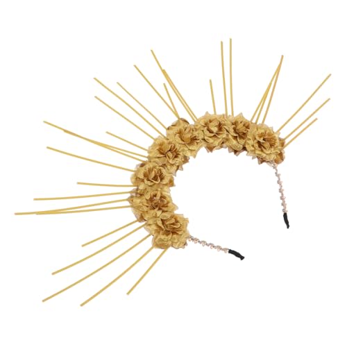 ELAYARD Gothic Blumen Haarband Damen Kopfschmuck Stilvoll für Alltag Kostüm Party Cosplay Headwear in Gold ELAYARD Gothic Blumen Haarband Damen Kopfschmuck Stilvoll für Alltag Kostüm Party Cosplay Headwear in Gold von ELAYARD