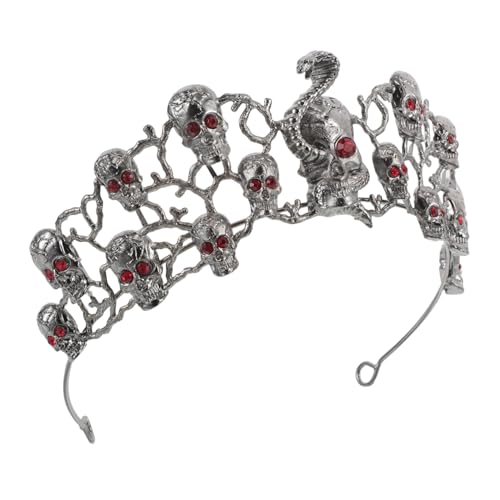 ELAYARD Gothic Halloween Totenkopf Tiara mit Funkelnden Strasssteinen Leichter für Party Cosplay Festbankett Dramatisches Vintage Design von ELAYARD
